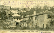 POUDENAS près Mezin - Moulin sur la Gélise, Château et Eglise