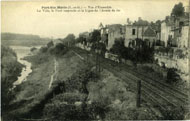 Port-Ste-Marie (L.-et-G.) - Vue d'Ensemble / La Ville, le Pont suspendu et la Ligne du Chemin de fer