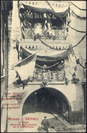 Voyage présidentiel 3 octobre 1907 Villeneuve-sur-Lot – Concours de Façades. Maison J. DEDIEU 1er prix offert par le Président de la République 